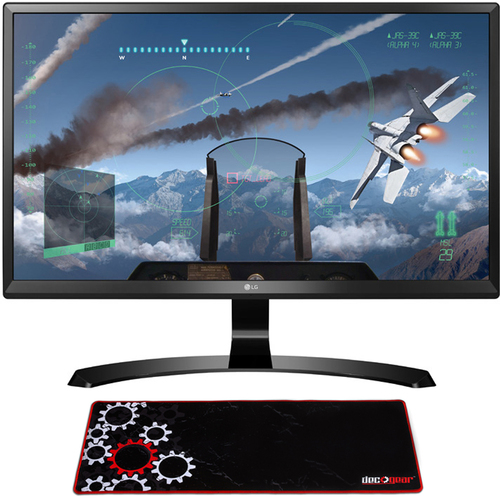 LG 24` 4K UHD IPS Led Monitor 3840 x 2160 16:9 with Deco Gear Gaming Mouse Pad