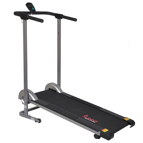 Sunny Health and Fitness SF-T1407M Manual Compact Walking Treadmill with LCD Monitor