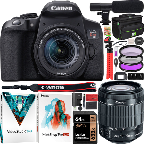 Canon EOS Rebel T8i DSLR Camera with EF-S 18-55mm IS STM Lens Kit Digital SLR Bundle