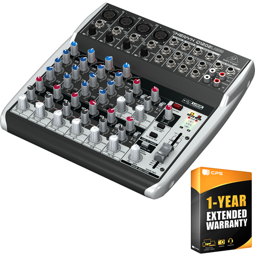 Behringer Q1202USB 12-Channel 2-Bus Mixer with XENYX Preamps + Extended Warranty