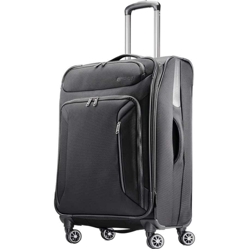 American Tourister 25` Zoom Spinner Expandable Suitcase Luggage, Black  - Open Box