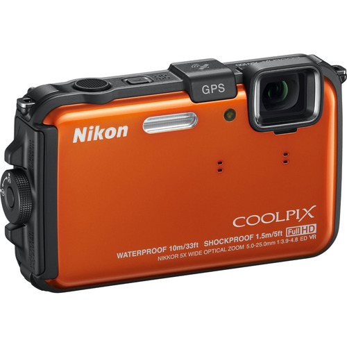 Nikon COOLPIX AW100 16MP Waterproof Digital Camera Refurbished (Orange) - 26293B