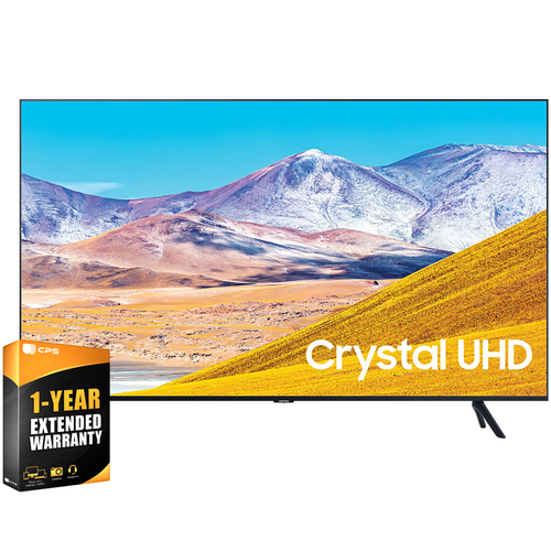 Samsung UN75TU8000FXZA 75` 4K UHD Smart LED TV 2020 Model + Extended Warranty