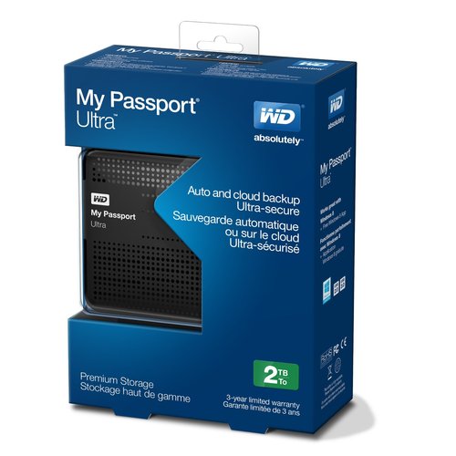 Western Digital My Passport Ultra 2TB USB 3.0 Portable Hard Drive - WDBMWV0020BBK-NESN (Black)