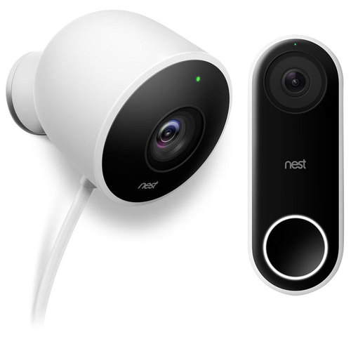 Google Nest Hello Smart WiFi Video Doorbell and Outdoor Security Camera, White NC2100ES