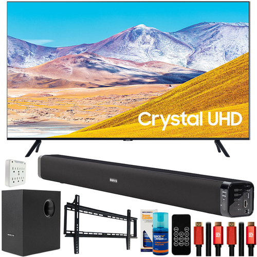 Samsung UN50TU8000 50` 4K Ultra HD LED TV (2020) with Deco Gear Home Theater Bundle