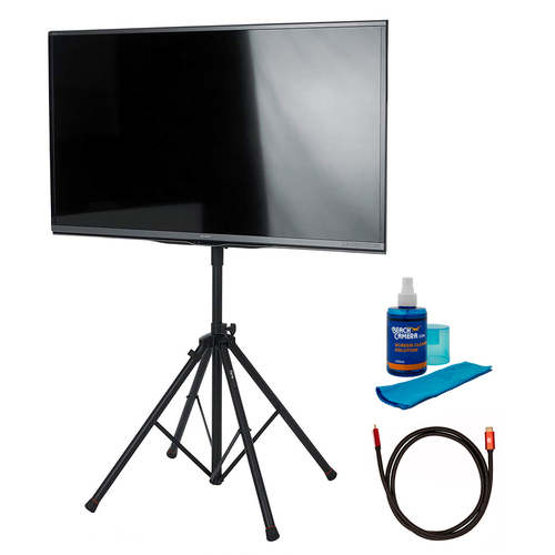 Gator Adjustable Quadpod LCD/LED Stand For 65` + Screen Cleaner and HDMI Cable