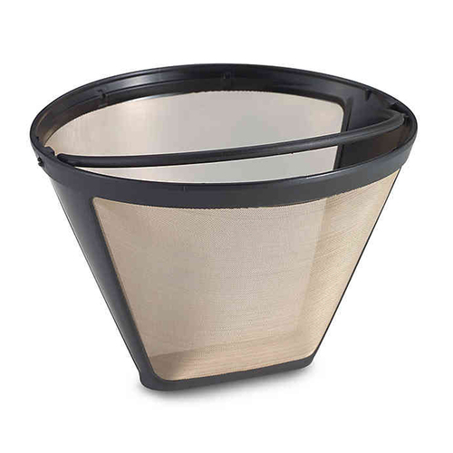 Deco Essentials GoldTone Reusable Woven Mesh Filter Basket for 10-12 Cup Coffee Makers