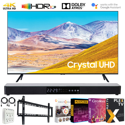 Samsung 75-inch 4K UHD Smart LED TV (2020 Model) w/ Deco Gear Sound Bar Bundle