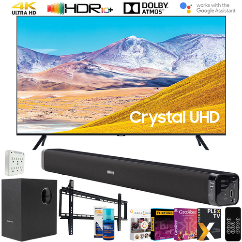 Samsung 50` 4K UHD Smart LED TV (2020 Model) w/ Deco Gear 60W Soundbar Bundle