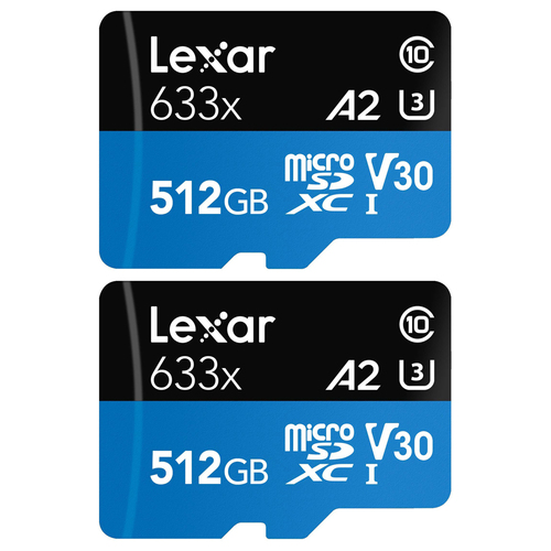 Lexar High-Performance 633x microSDHC/microSDXC UHS-I 512GB Memory Card 2 Pack