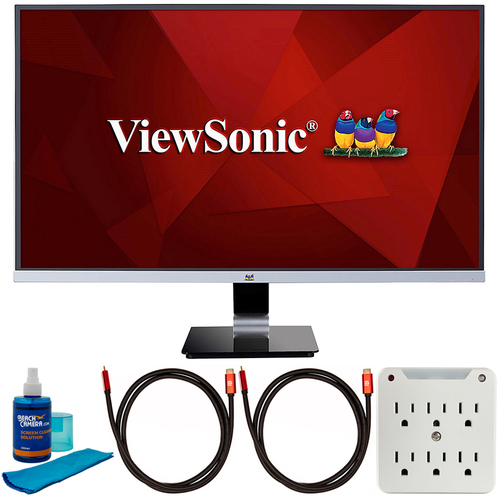 ViewSonic VX2778-SMHD 27` WQHD 1440p Frameless LED Monitor w/ Accessoreis Bundle