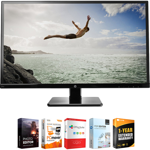Hewlett Packard 27SV 27` Screen IPS LED Back-Lit Monitor + Warranty Bundle