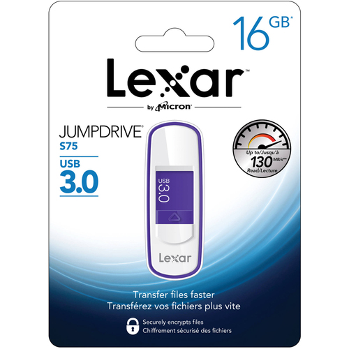 Lexar 16 GB JumpDrive S75 - USB 3.0 Memory Stick (Small Blister) - LJDS75-16GABNL