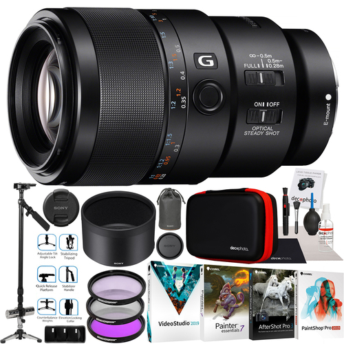 Sony FE 90mm f2.8 Macro G OSS Full Frame Mirrorless Camera Lens Kit Stabilizer Bundle