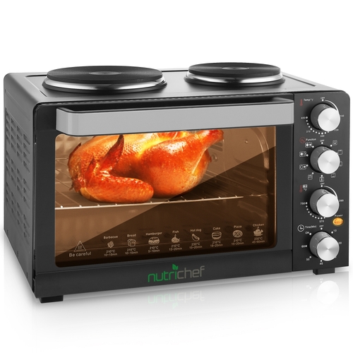 NutriChef Multi-Function Convection Oven Countertop Rotisserie Toaster Oven Convection