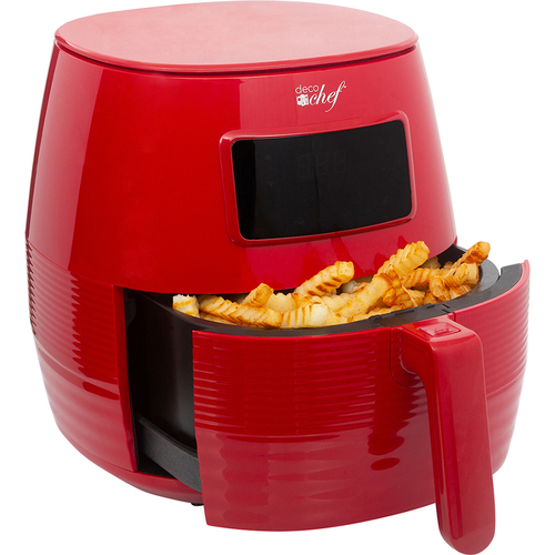 Deco Chef Digital 5.8QT Electric Air Fryer - Healthier & Faster Cooking - Red - OPEN BOX
