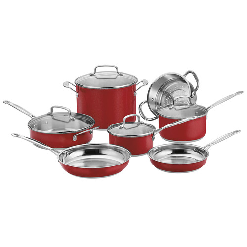 Cuisinart Chef's Classic Stainless Color Series 11-Piece Set (CSS-11MR) Metallic Red