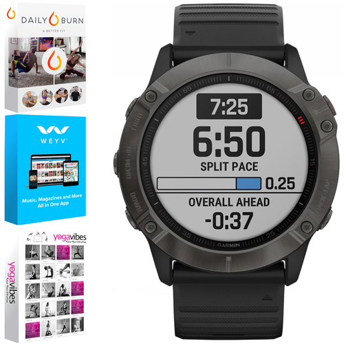 Garmin Fenix 6X Sapphire Multisport GPS Smartwatch +Fitness & Wellness Suite