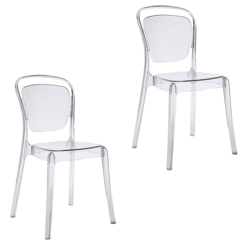Modway 2-Pack Entreat Dining Side Chair in Clear