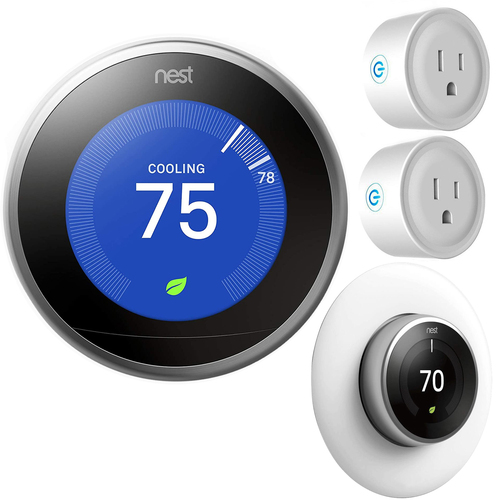 Google Nest Learning Smart Thermostat Gen3 Stainless Steel T3007ES Essential Kit