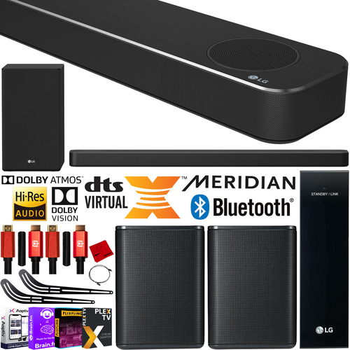 LG SN8YG Sound Bar w/ Dolby Atmos + Rear Speakers 5.1.2ch Surround Sound Bundle