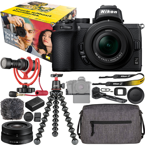 Nikon Z 50 Creator's Kit Mirrorless Camera w/ 16-50mm VR Lens Filmmaker Vlogger Bundle