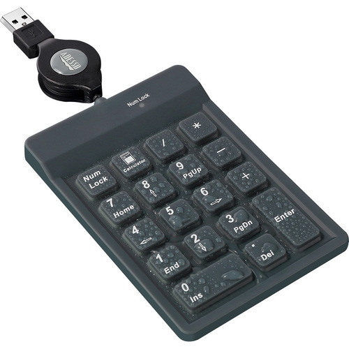 18 Key USB Waterproof Numeric Keypad with Retractable Cable
