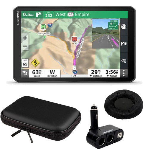 Garmin 8` RV GPS Navigator (010-02425-00)  w/ Hard Shell Case and Dash-Mount Bundle