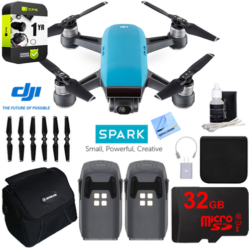 DJI CP.PT.000733 SPARK Intelligent Quadcopter Drone Essentials Bundle (Sky Blue)
