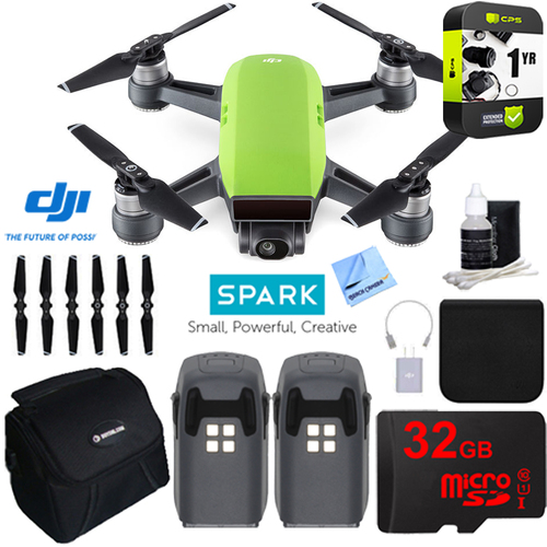 DJI CP.PT.000734 SPARK Intelligent Quadcopter Drone Essentials Bundle (Meadow Green)