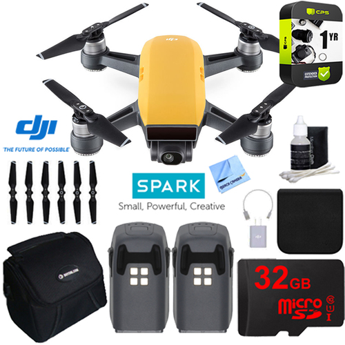DJI CP.PT.000732 SPARK Intelligent Quadcopter Drone Essentials Kit (Sunrise Yellow)