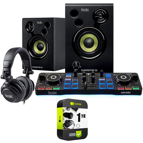 Hercules DJ Starter Kit Worldwide w/ Starlight, Monitor 32 & Headphones+Warranty