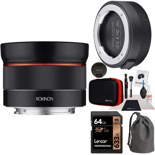 Rokinon 24mm F2.8 Full Frame Auto Focus Lens for Sony E +Lens Station Bundle