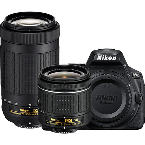 Nikon D5600 24.2MP DX-Format DSLR Camera with AF-P 18-55mm VR & 70-300mm (Open Box)
