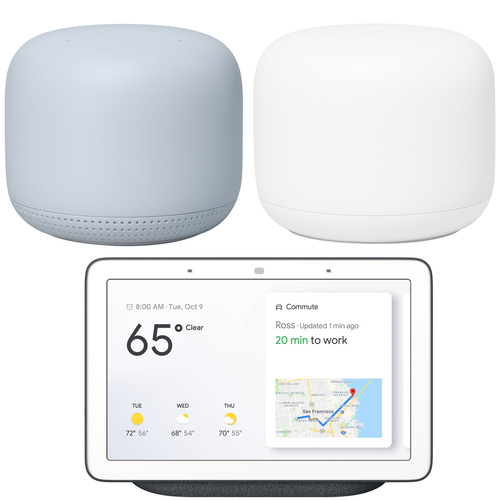 Google Nest Wifi Router Mesh System + Access Point GA01426 Mist + Home Hub Charcoal