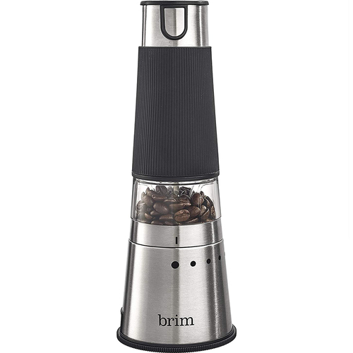 Brim Electric Handheld Coffee Grinder, Stainless Steel and Black - 50013