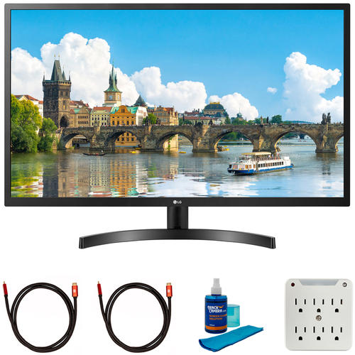 LG 31.5` Full HD IPS Monitor with AMD FreeSync + Cleaning Bundle