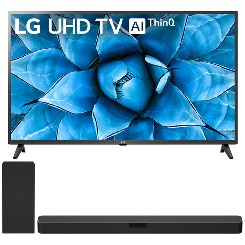 LG 55UN7300PUF 55` UHD 4K HDR AI Smart TV (2020) + LG SN5Y Sound Bar Bundle