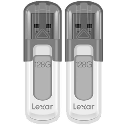 Lexar 128GB JumpDrive V100 USB 3.0 Flash Drive 2 Pack