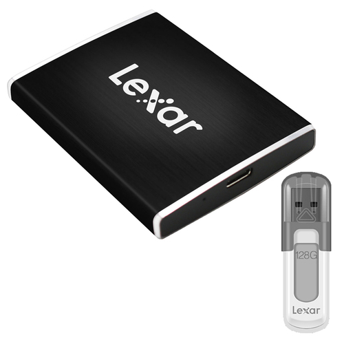 Lexar 500GB SL100 Pro USB 3.1 Portable SSD with 128GB Flash Drive