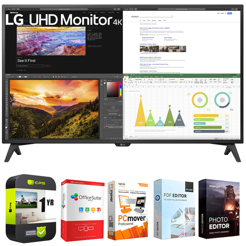 LG 43UN700T-B 43` 4K UHD 3840x2160 IPS USB-C HDR 10 Monitor w/ Warranty Bundle