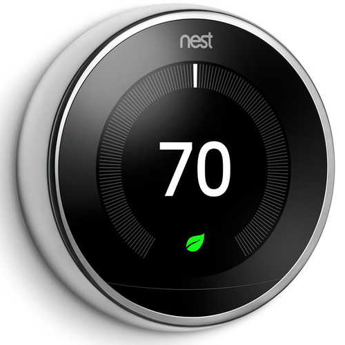 Google Nest Learning Thermostat 3rd Gen Smart Thermostat Polished Steel - T3019US