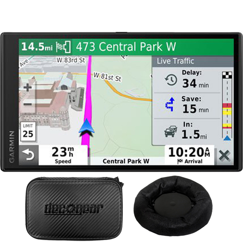 Garmin DriveSmart 65 Premium Navigator w/ Amazon Alexa (Renewed) + Dash-Mount Bundle