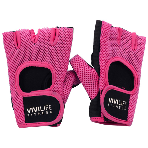 PF-V8312-PNK Mesh Workout Gloves, Pink