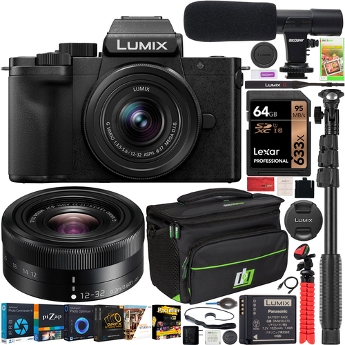 Panasonic DC-G100KK LUMIX G100 Mirrorless 4K Vlogging Camera with 12-32mm Lens Kit Bundle