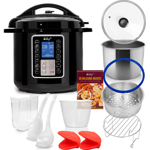 Deco Chef 6 QT 10-in-1 Pressure and Slow Cooker -  Multi-Mode Cooking with Accessories