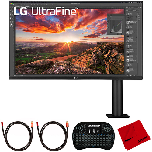 LG 32 Inch UltraFine Display Ergo 4K HDR10 Monitor with Keyboard Bundle