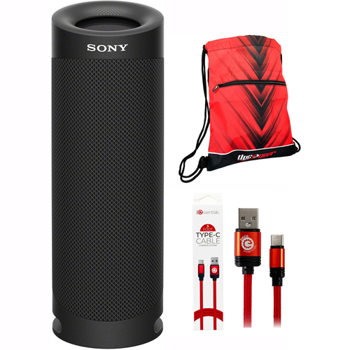 Sony XB23 EXTRA BASS Portable Bluetooth Speaker Black + Backpack and USB Cable