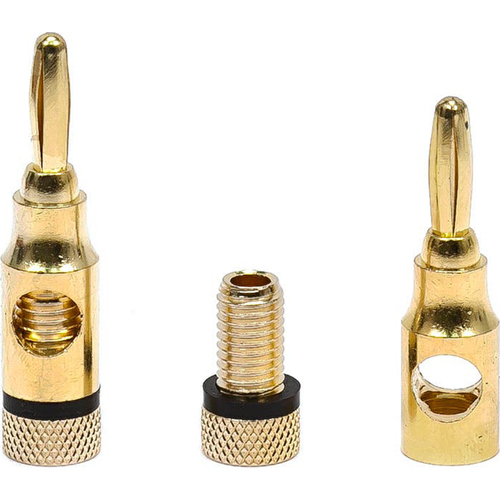 High-Quality Brass Speaker Banana Plugs, 5-Pair, Open Screw Type